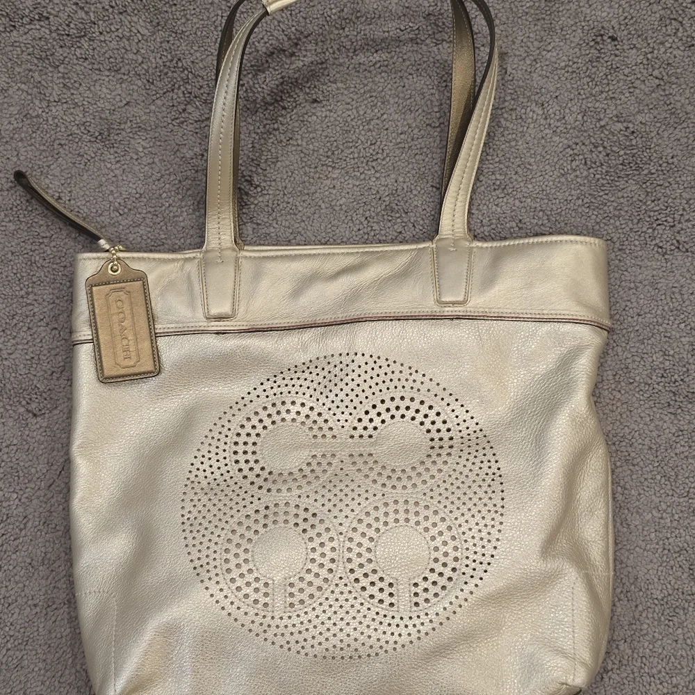 Coach Audrey Gold Tote Bag - Picture 1 of 10